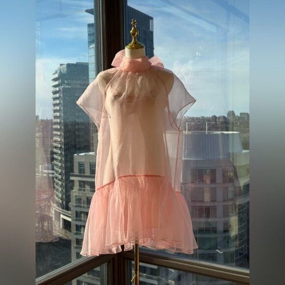 🆕 SIMKHAI 🧿 NWT Beaux Tiered Babydoll Mini Dress, Ballet Pink - Sz US 6 - Picture 12 of 16